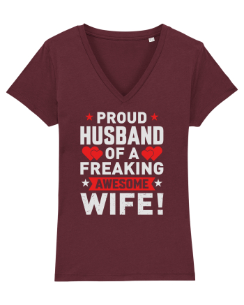 pentru îndrăgostiți - Proud husband of a freaking awesome wife Burgundy