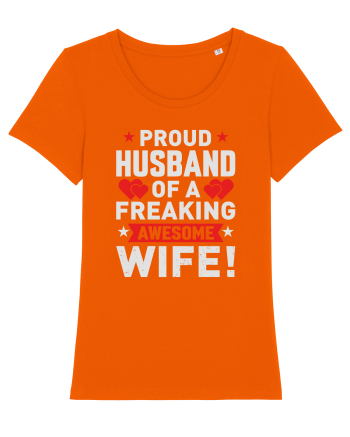 pentru îndrăgostiți - Proud husband of a freaking awesome wife Bright Orange