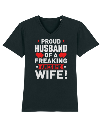 pentru îndrăgostiți - Proud husband of a freaking awesome wife Black