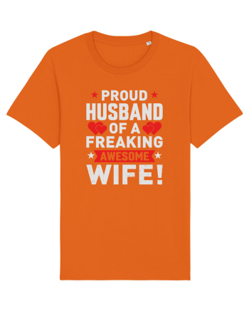 pentru îndrăgostiți - Proud husband of a freaking awesome wife Bright Orange