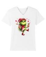 în stil chic Grinch - Fashionistă îndrăgostită și rebelă v7 Tricou mânecă scurtă guler V Bărbat Presenter