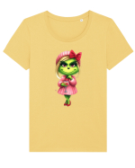 în stil chic Grinch - Fashionistă îndrăgostită și rebelă v9 Tricou mânecă scurtă guler larg fitted Damă Expresser