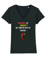DRAGOSTE ȘI ZGOMOT? Tricou mânecă scurtă guler V Damă Evoker