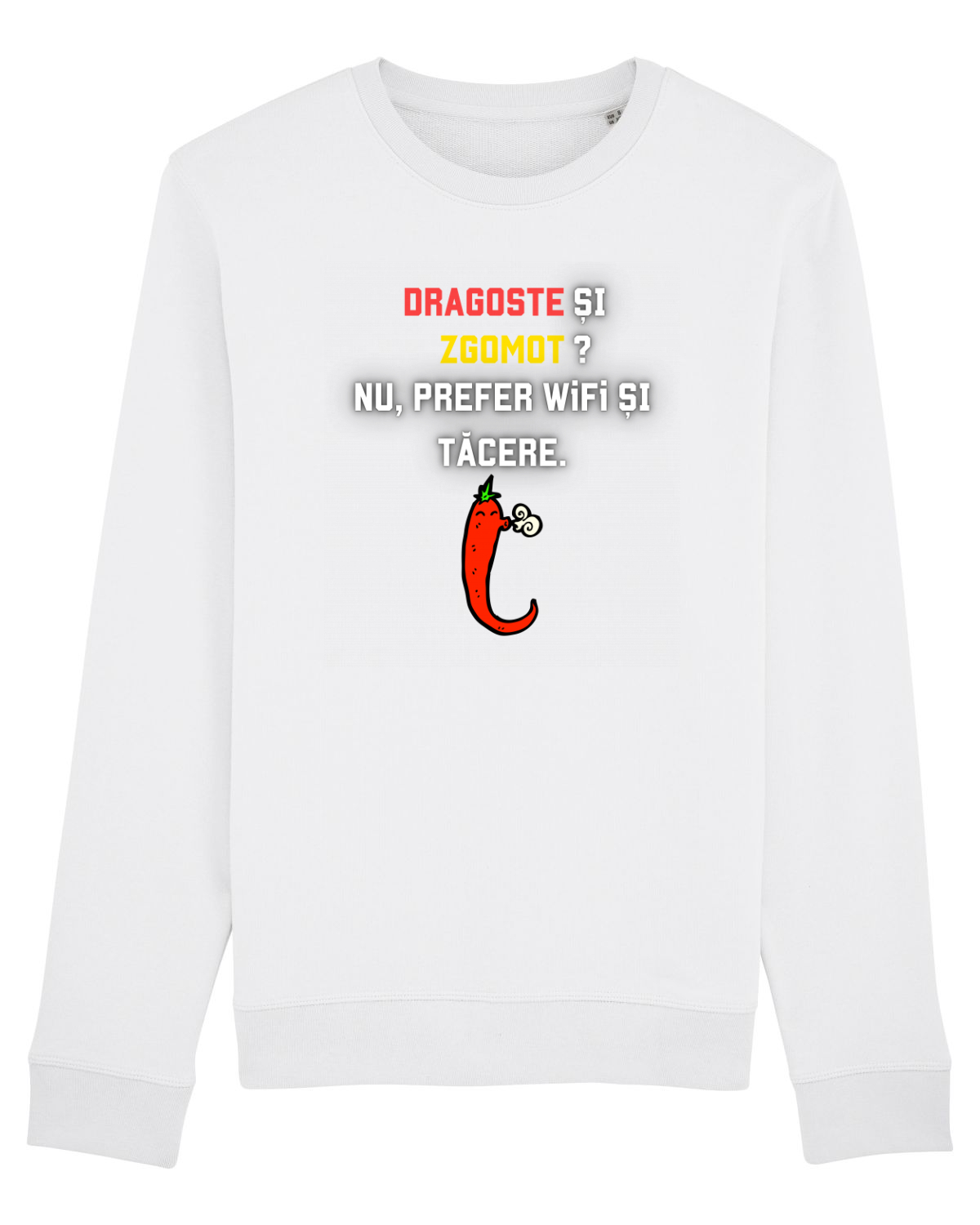 Bluză mânecă lungă Unisex Rise White