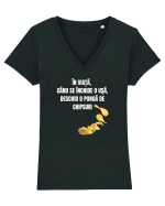 DESCHID O PUNGĂ DE CHIPSURI Tricou mânecă scurtă guler V Damă Evoker