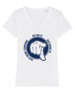 AN-TAN-TE DIZE MANE PE Tricou mânecă scurtă guler V Damă Evoker