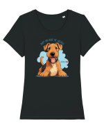 NUP! MAI BINE NE JUCAM! - AIREDALE TERRIER Tricou mânecă scurtă guler larg fitted Damă Expresser