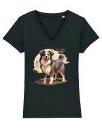 LAS` PE MINE! CIOBANESC CARPATIN Tricou mânecă scurtă guler V Damă Evoker