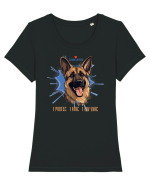 I PROTEC I ATAC I LUV SNAC - GERMAN SHEPERD Tricou mânecă scurtă guler larg fitted Damă Expresser