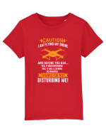 pt pasionații de drone - Caution I am flying my drone Tricou mânecă scurtă  Copii Mini Creator