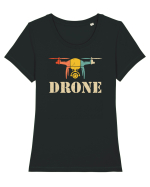 pt pasionații de drone - Drone Tricou mânecă scurtă guler larg fitted Damă Expresser