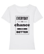 Cea mai bună versiune a ta Tricou mânecă scurtă guler larg fitted Damă Expresser