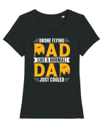 pt pasionații de drone - Drone flying dad Tricou mânecă scurtă guler larg fitted Damă Expresser