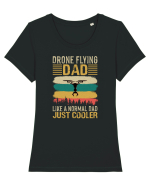 pt pasionații de drone - Drone flying dad cooler dad Tricou mânecă scurtă guler larg fitted Damă Expresser