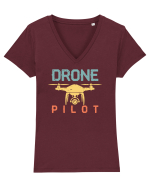 pt pasionații de drone - Drone pilot Tricou mânecă scurtă guler V Damă Evoker