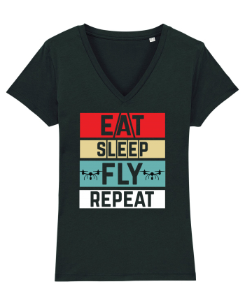 pt pasionații de drone - Eat sleep fly repeat Black