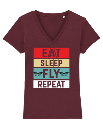 pt pasionații de drone - Eat sleep fly repeat Burgundy