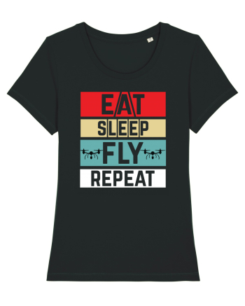 pt pasionații de drone - Eat sleep fly repeat Black