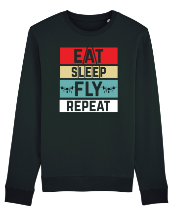 pt pasionații de drone - Eat sleep fly repeat Black
