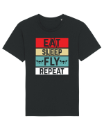 pt pasionații de drone - Eat sleep fly repeat Tricou mânecă scurtă Unisex Rocker