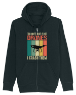 pt pasionații de drone - I do not just fly drones I crash them Hanorac cu fermoar Unisex Connector