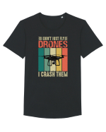 pt pasionații de drone - I do not just fly drones I crash them Tricou mânecă scurtă guler larg Bărbat Skater