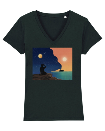 Sunset by the beach Black