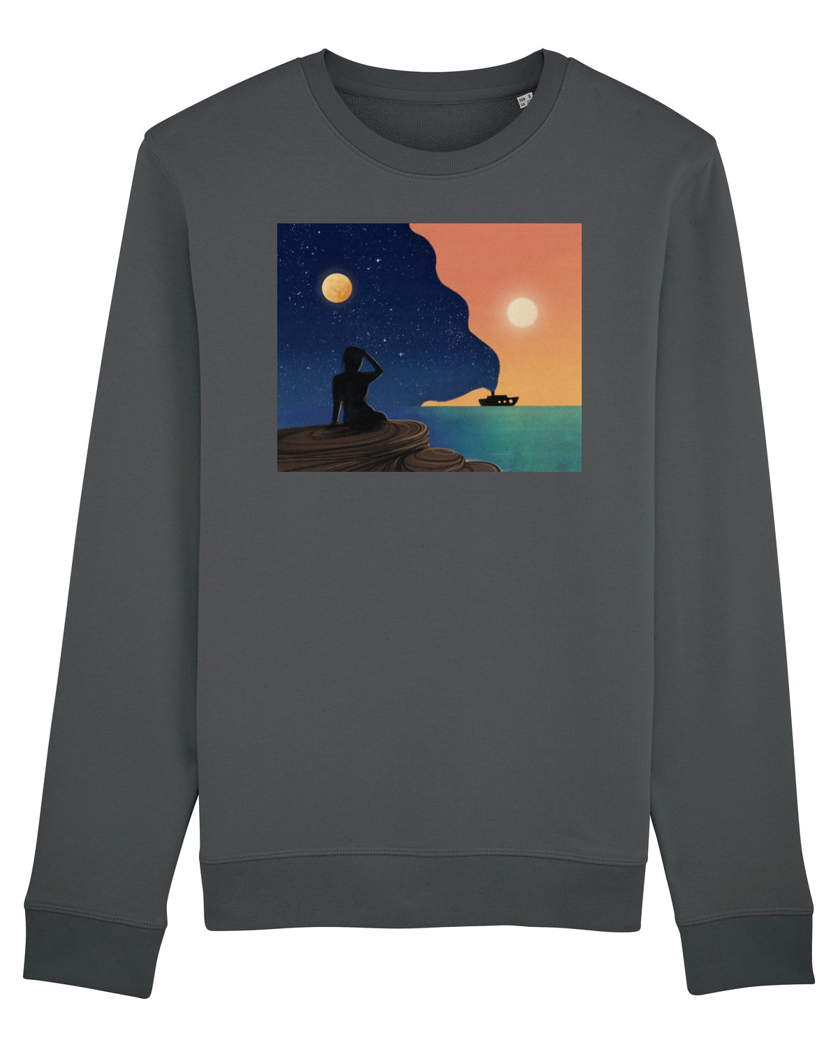 Bluză mânecă lungă Unisex Rise Anthracite