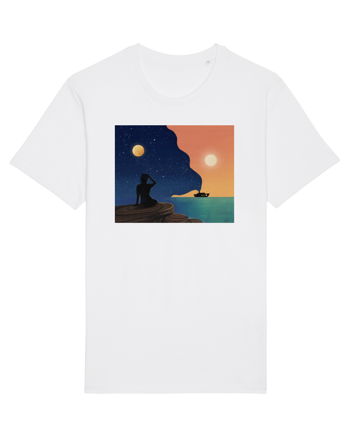 Tricou mânecă scurtă Unisex Rocker White