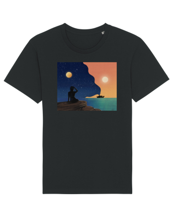 Sunset by the beach Black