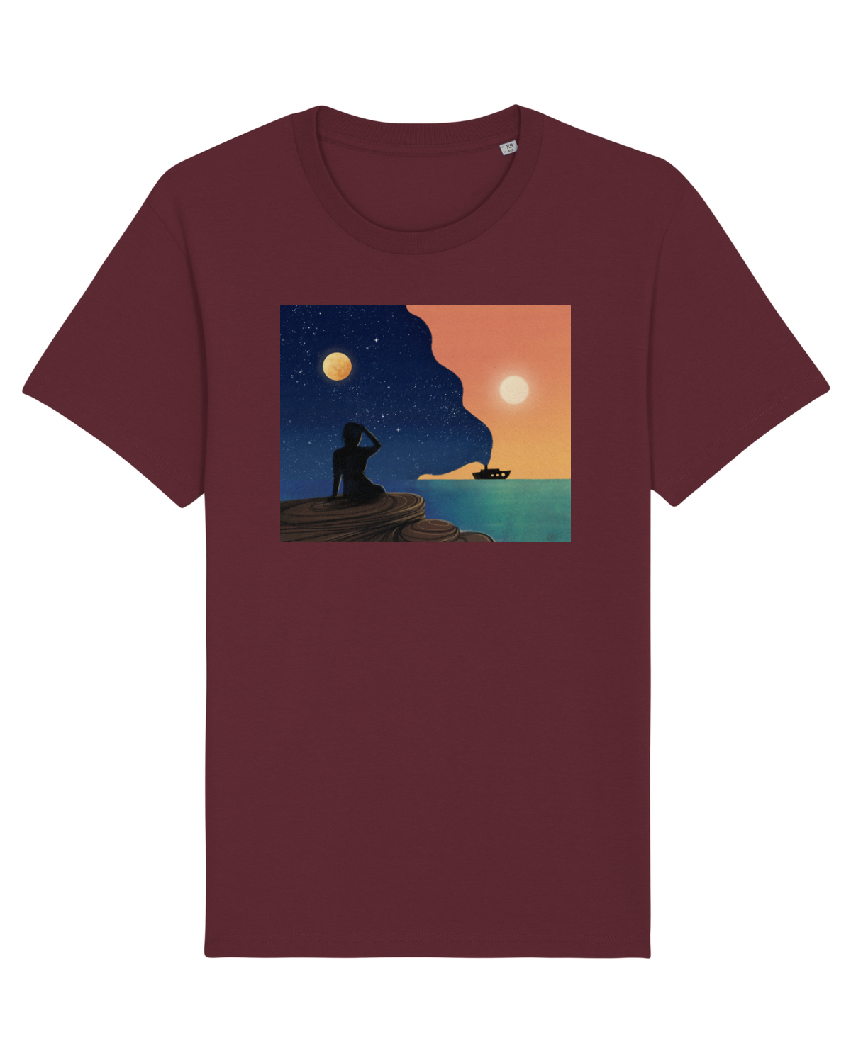 Tricou mânecă scurtă Unisex Rocker Burgundy