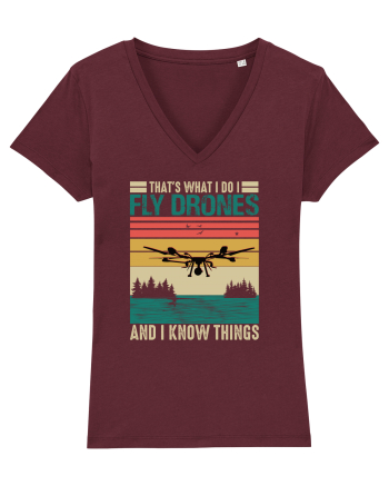 pt pasionații de drone - I fly drones and I know things Burgundy