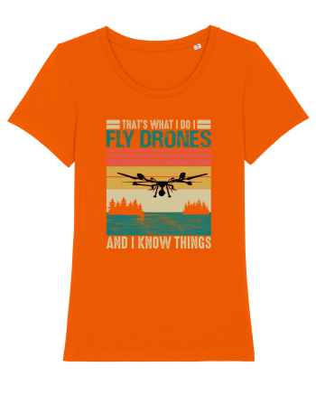pt pasionații de drone - I fly drones and I know things Bright Orange