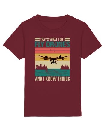 pt pasionații de drone - I fly drones and I know things Burgundy