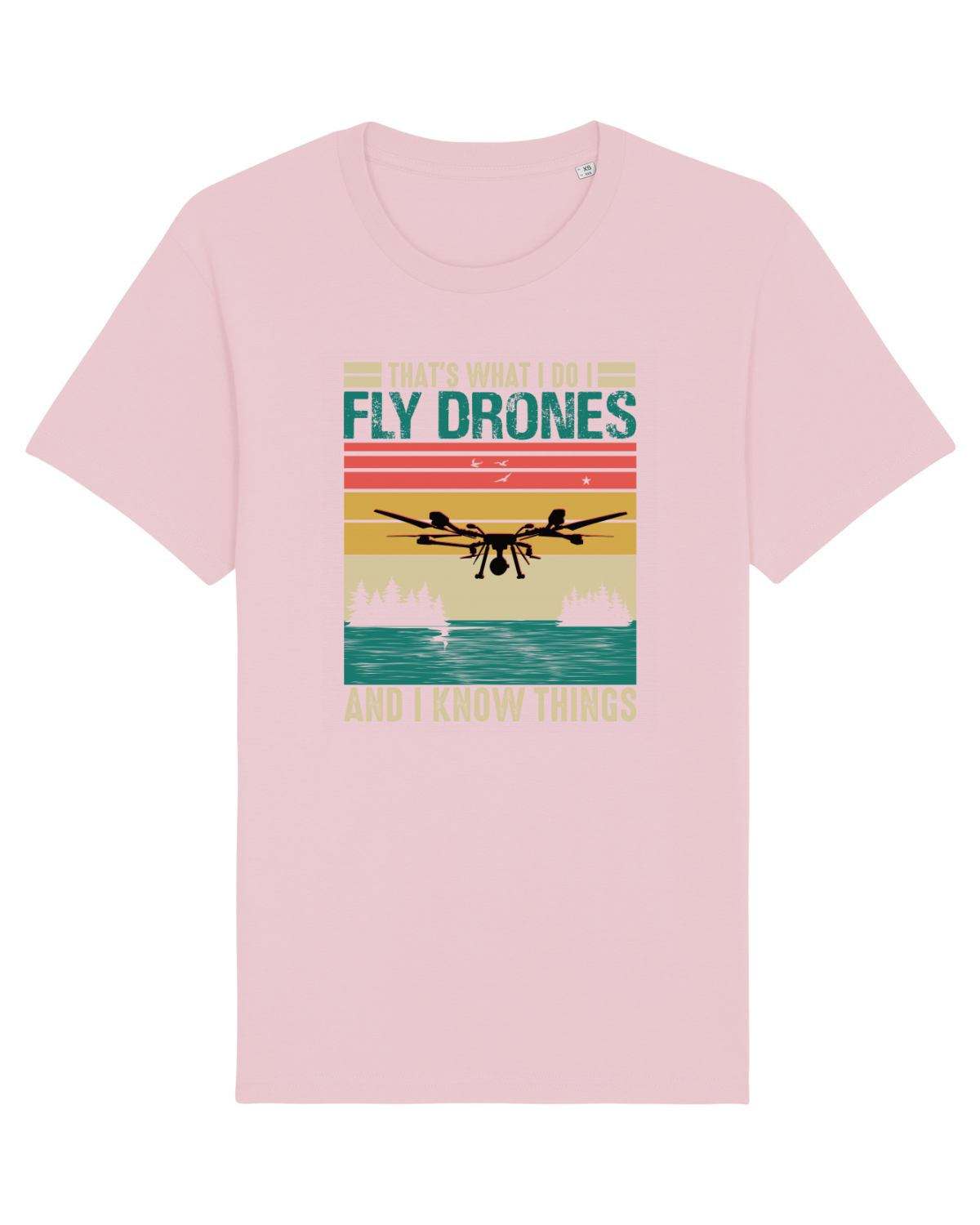 Tricou mânecă scurtă Unisex Rocker Cotton Pink