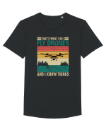 pt pasionații de drone - I fly drones and I know things Tricou mânecă scurtă guler larg Bărbat Skater