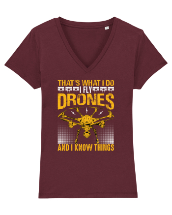 pt pasionații de drone - I fly drones and I know things v2 Burgundy
