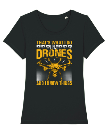 pt pasionații de drone - I fly drones and I know things v2 Black