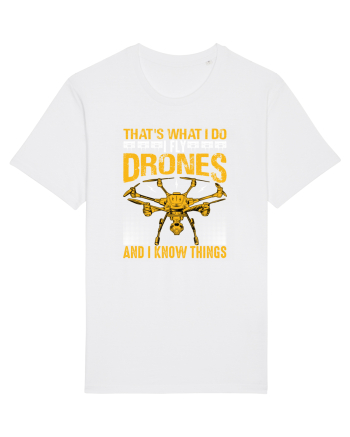 pt pasionații de drone - I fly drones and I know things v2 White