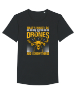 pt pasionații de drone - I fly drones and I know things v2 Tricou mânecă scurtă guler larg Bărbat Skater