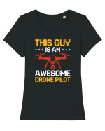 pt pasionații de drone - This guy is an awesome drone pilot Tricou mânecă scurtă guler larg fitted Damă Expresser