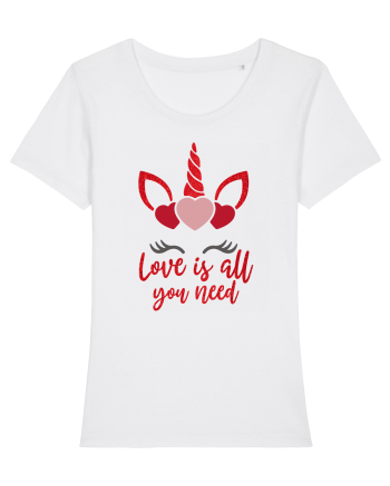 Love Is All You Need Unicorn Valentine White