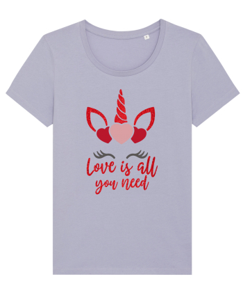 Love Is All You Need Unicorn Valentine Lavender