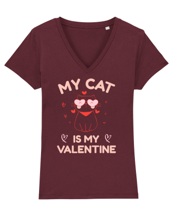 My Cat Is My Valentine Burgundy