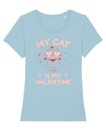 My Cat Is My Valentine Sky Blue