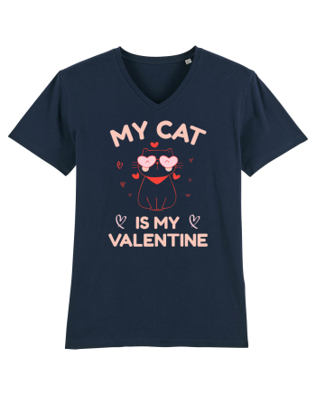 My Cat Is My Valentine French Navy