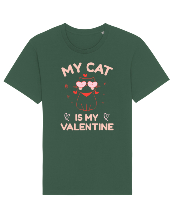 My Cat Is My Valentine Bottle Green