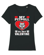 My Pitbull Is My Valentine Tricou mânecă scurtă guler larg fitted Damă Expresser