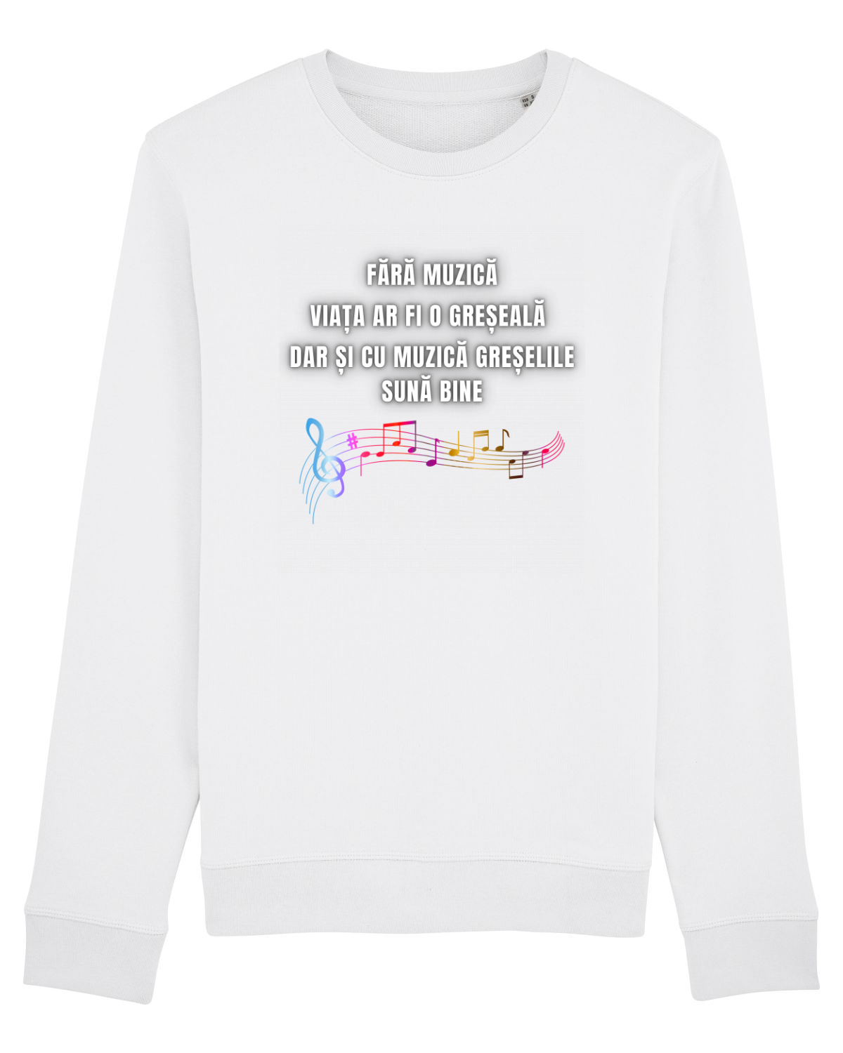 Bluză mânecă lungă Unisex Rise White