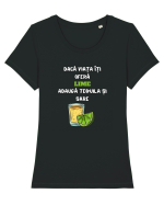 DACĂ VIAȚA ÎȚI OFERĂ LIME Tricou mânecă scurtă guler larg fitted Damă Expresser